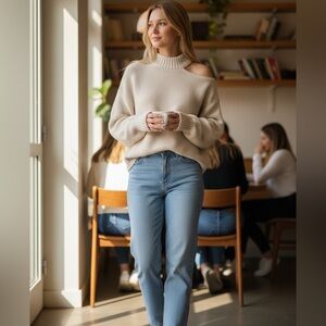 MISA Los Angeles Sanja Sweater Top White Rabbit Cropped Knit NWT